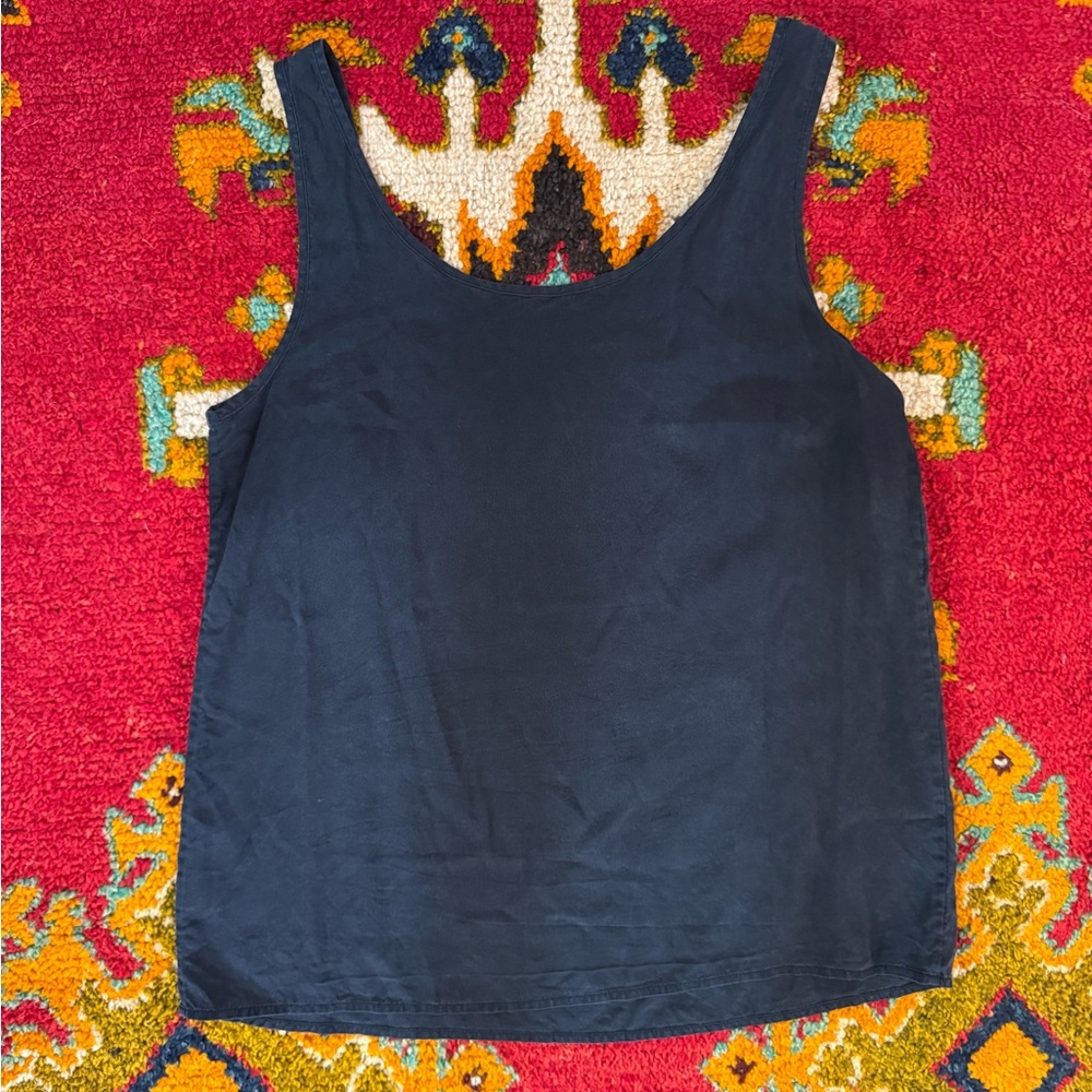 Classic Black 100% Silk Sleeveless Top